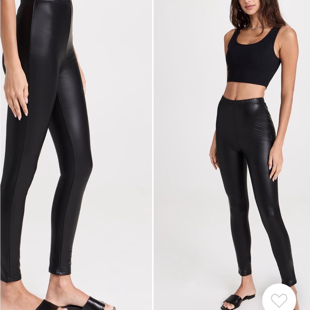 Sleek Black Faux Leather Leggings Size S